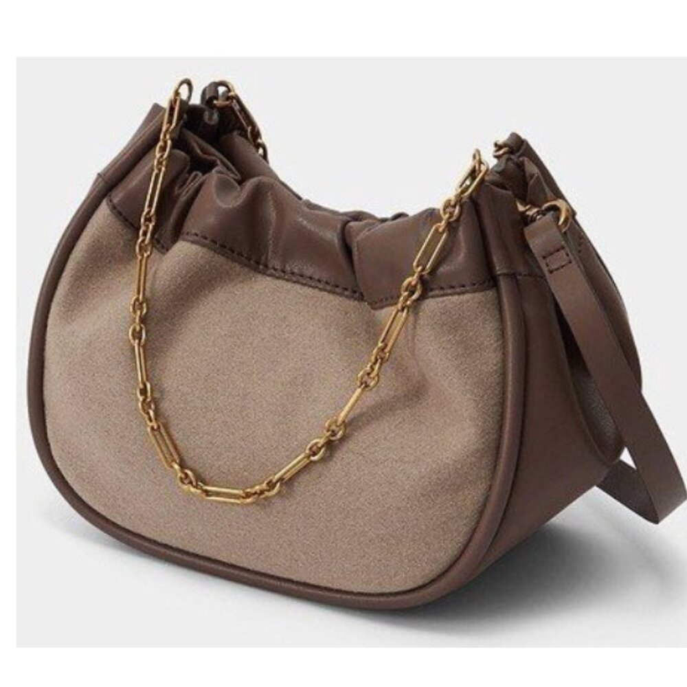 Charles & Keith Handbag/Shoulder Bag 2 Tone Brown… - image 1